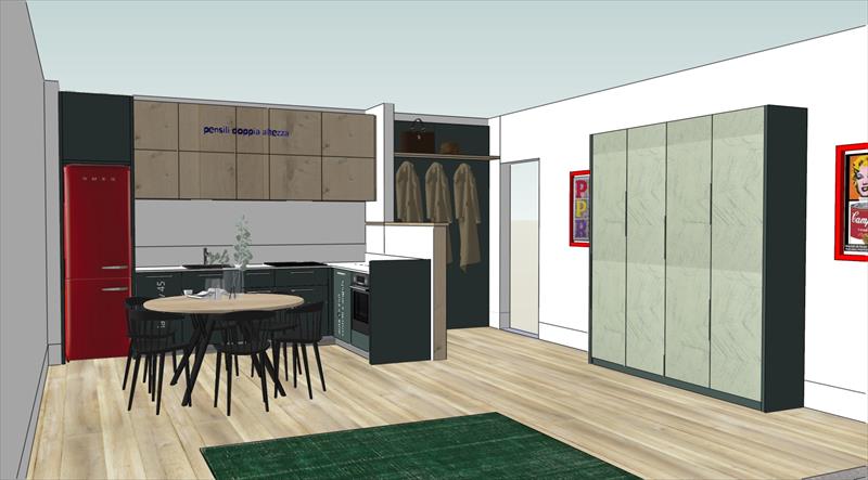 Design for a Living Room-Kitchen