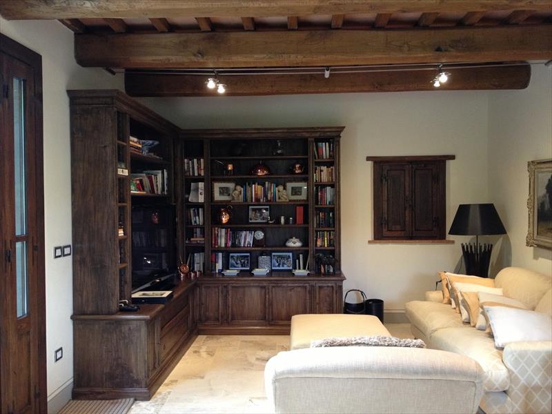 Corner bookshelf, antique style