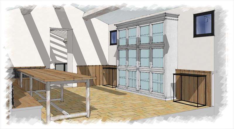 Design for the dining area of an Umbrian farmhouse