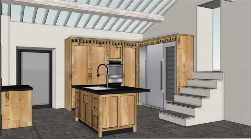 Country-style kitchen in solid wood