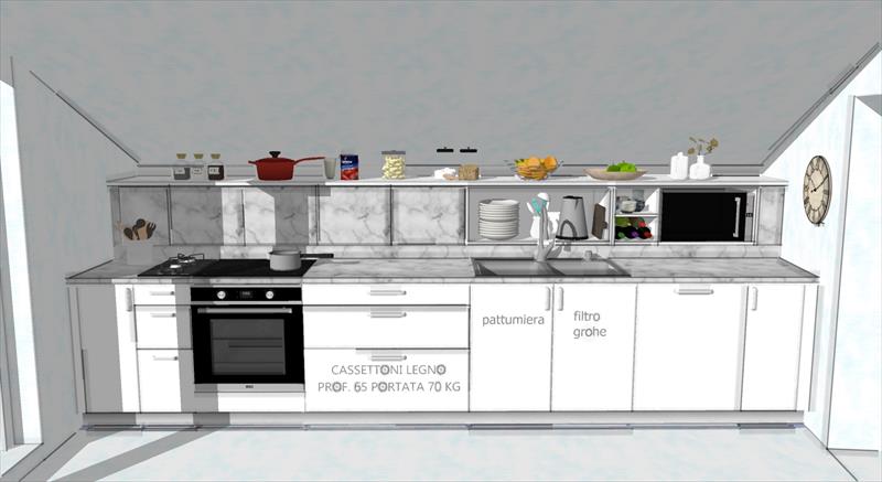 Design for an attic kitchen