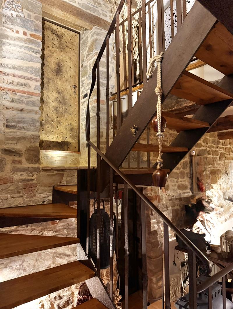 Corten steel and antique wood staircase