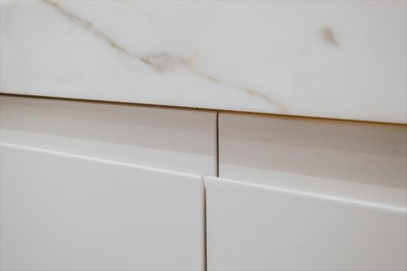 Custom bathroom vanity, detail of handle