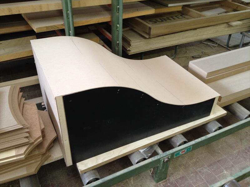 Bathroom Cabinet with Curved End
